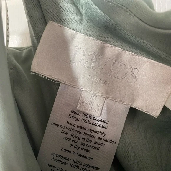BNWT David’s Bridal Dress Sz 10 Sage - Picture 5 of 6